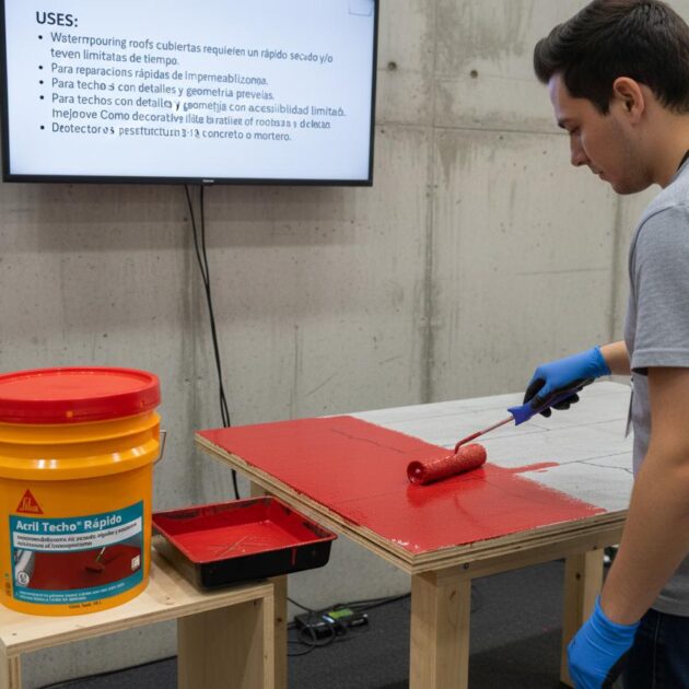 Acril Techo Rapido Rojo Cubeta (19 L)